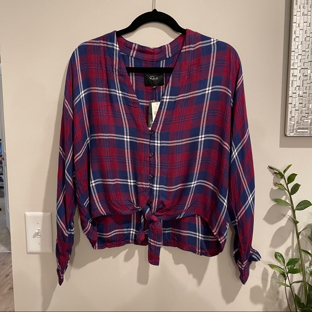 NWT Rails Anthropologie plaid flannel top